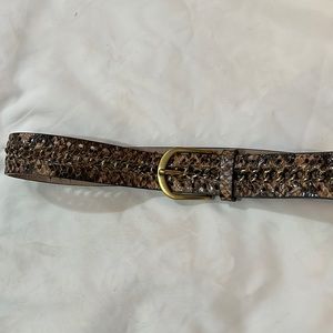 Faux Snakeskin belt with gold chain detail